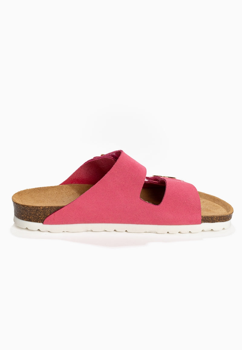 Anatol Pink Suede Leather 2 Strap Sandals