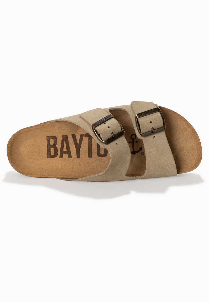 Benalla Beige Suede Leather 2 Strap Sandals