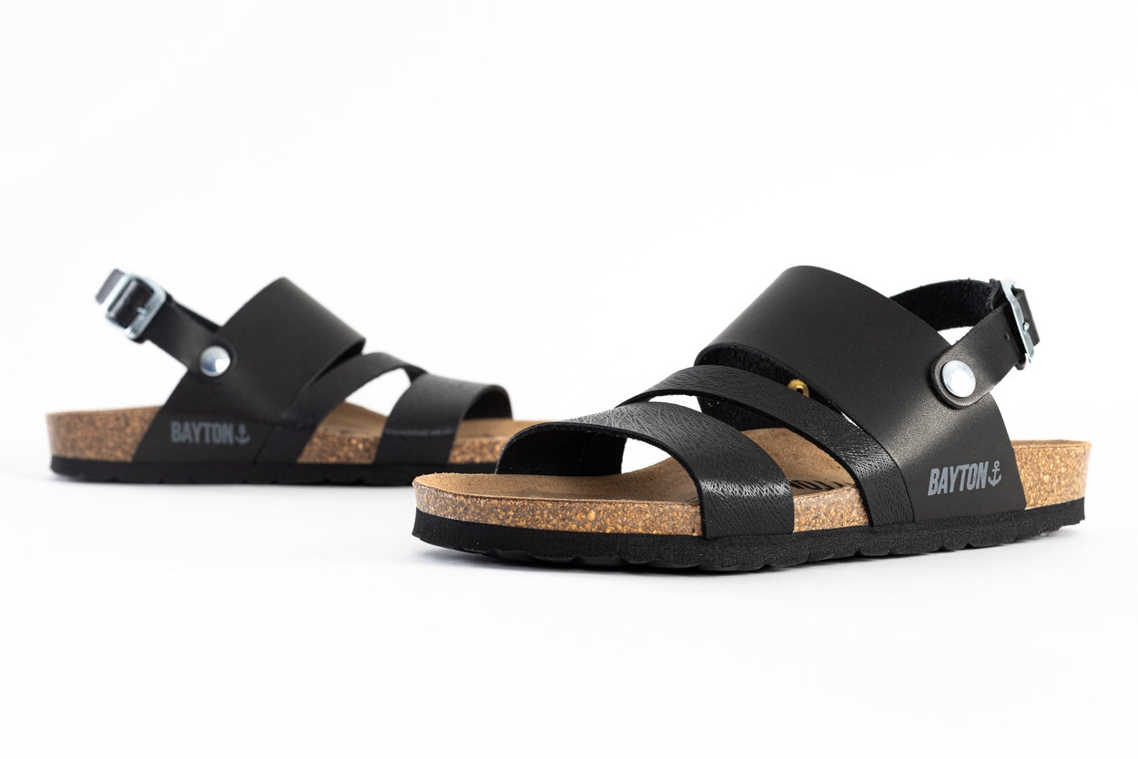 Vitoria Black Multi-Strap Sandals