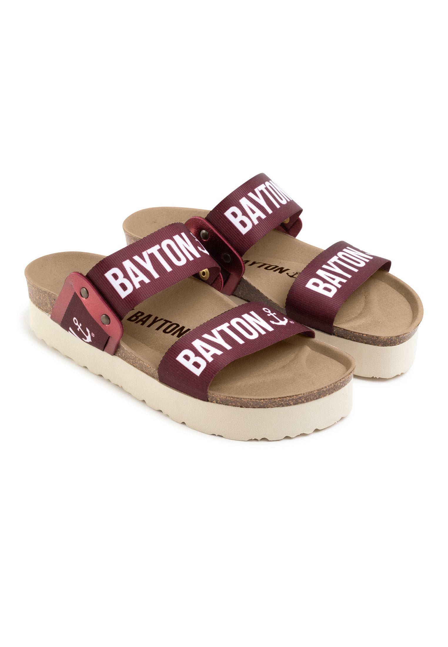 Solar Bordeaux 2 Strap Sandals