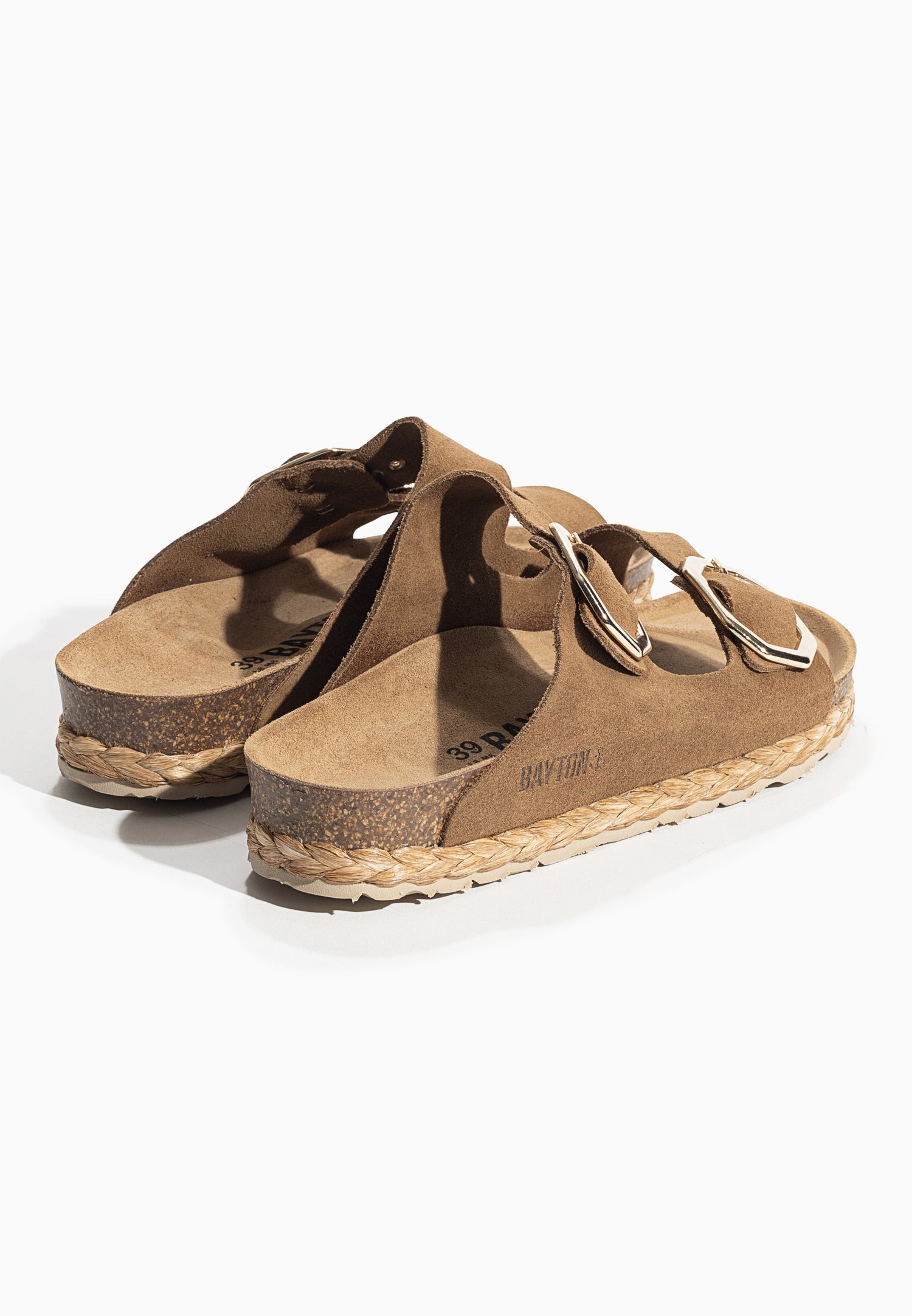 Atlas Camel Suede Leather 2 Strap Sandals