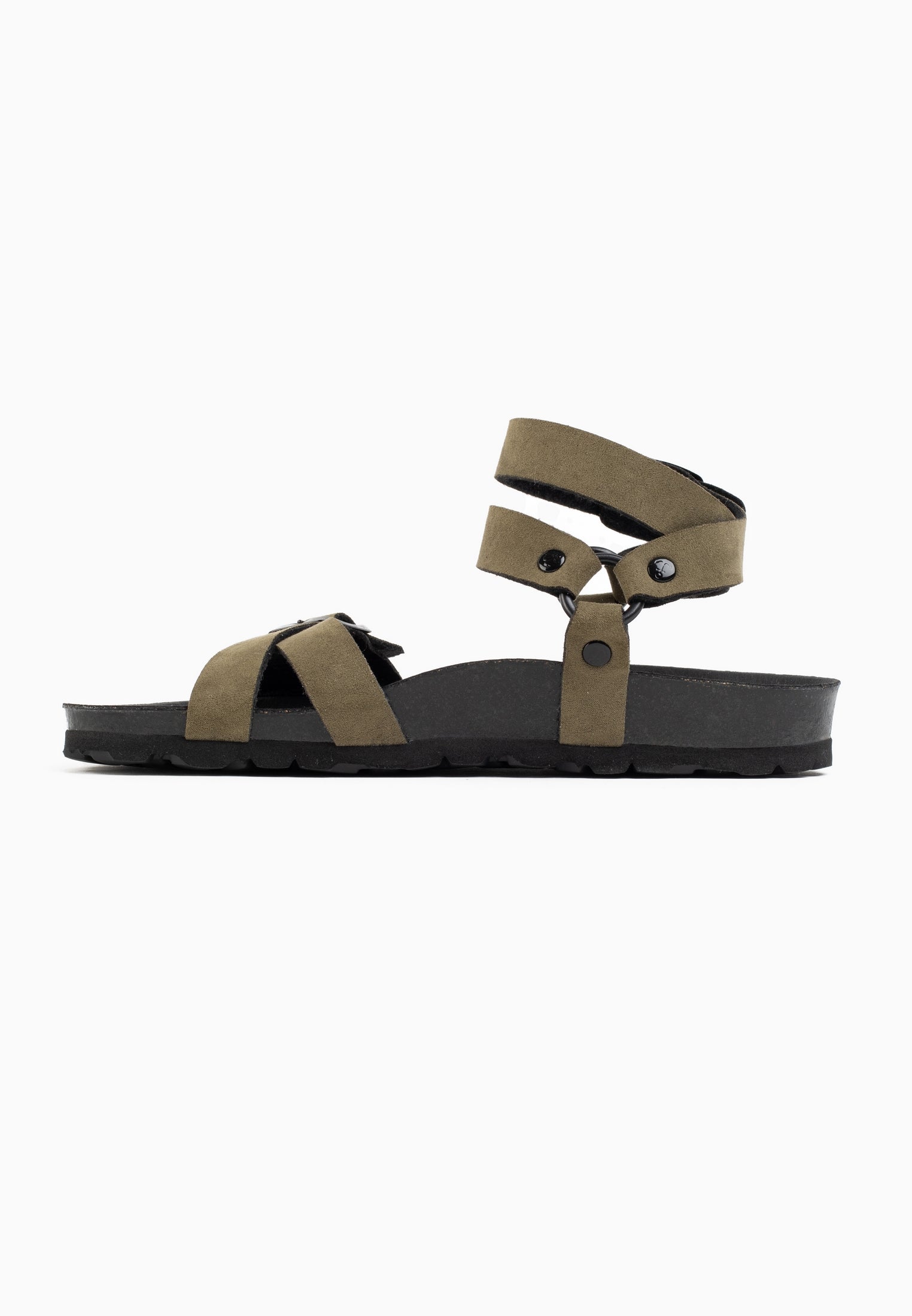 Khaki Multi-Strap Galaxy Sandals