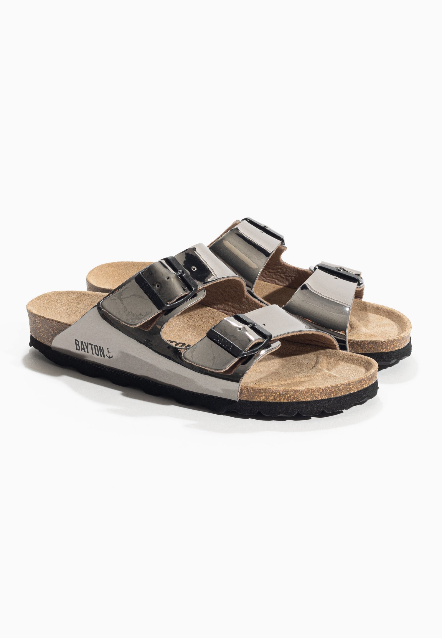 Tracy Dark Silver 2 Strap Sandals