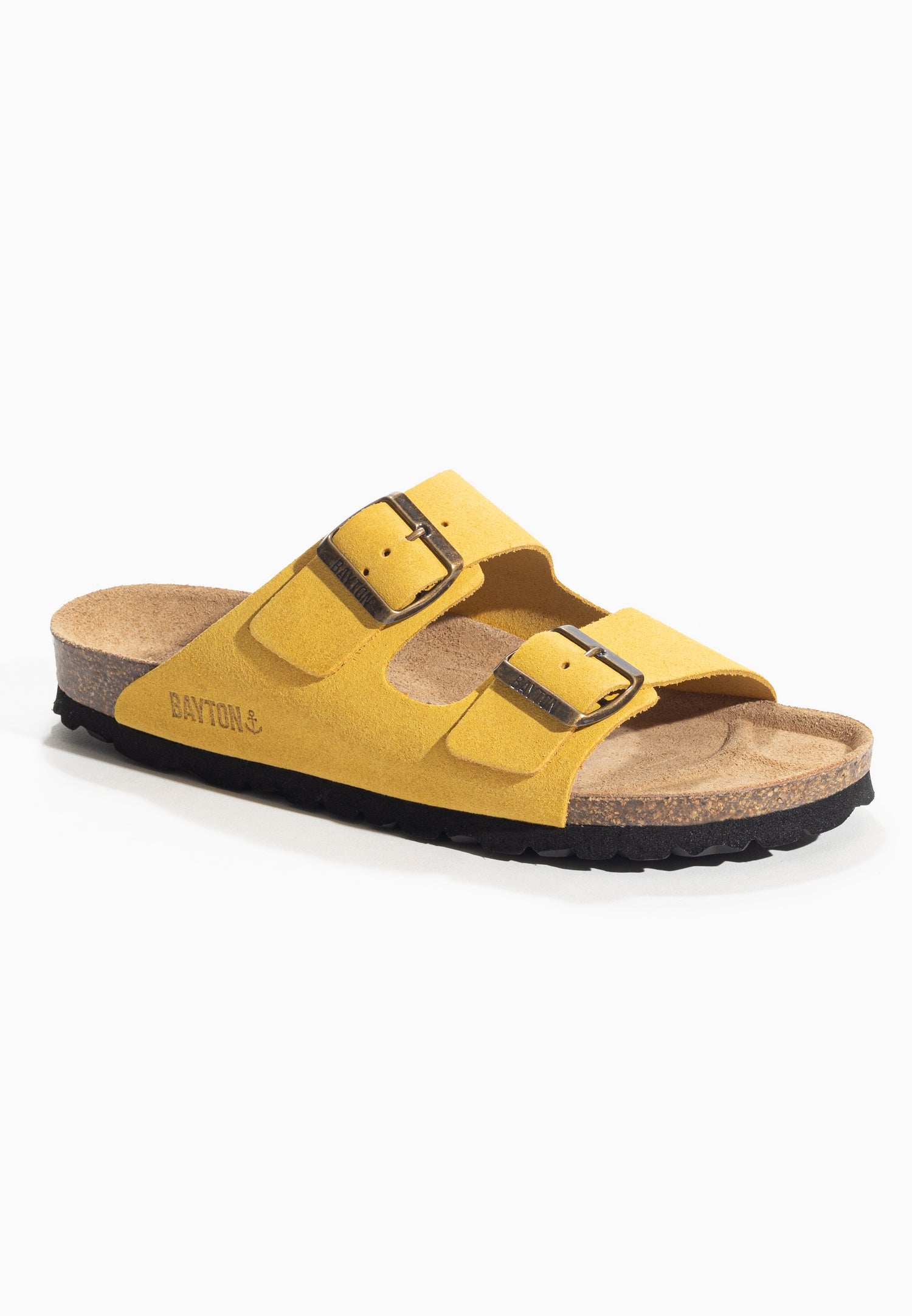 Tracy Yellow Suede Leather 2 Strap Sandals