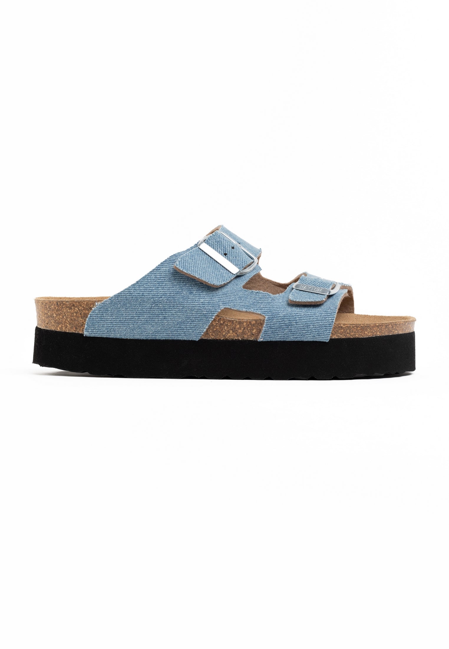 Space Light Blue Denim Platform Sandals