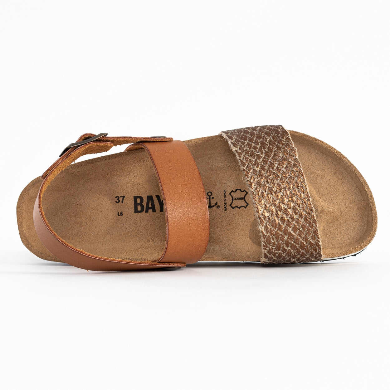 Sandalias Almeria Plataforma Bronce Y Camel