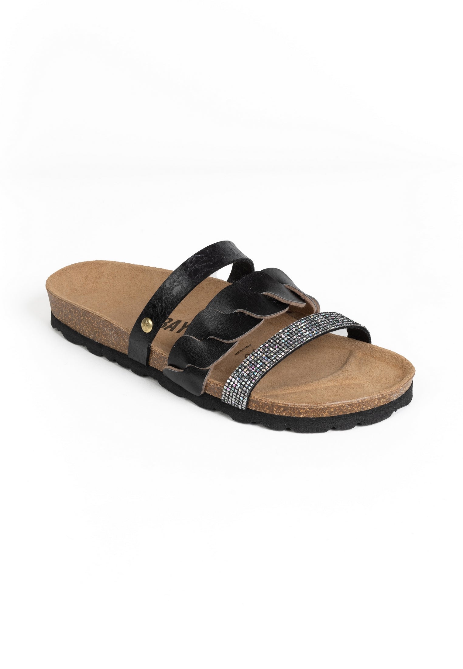 Black and Grey Coral Multi-Strap Sandals