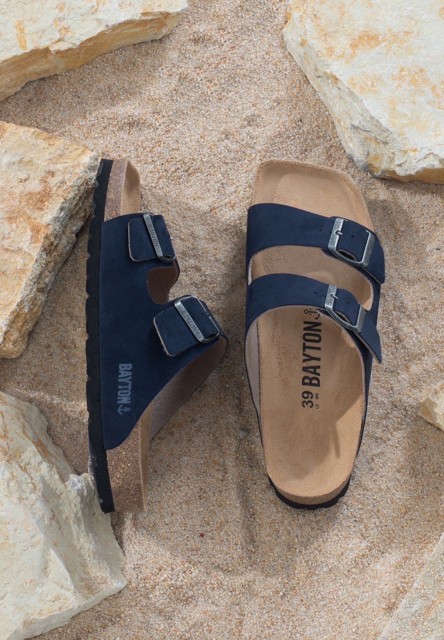 Sandales 2 Brides Atlas Bleu marine