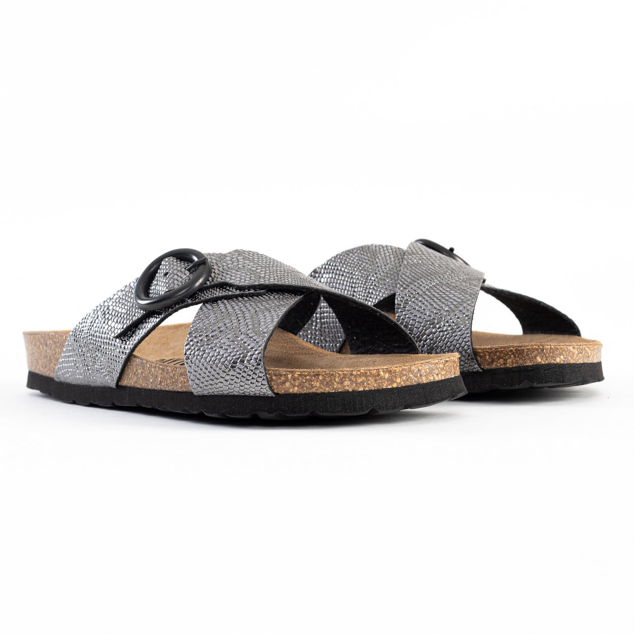 Dushan Black 2 Strap Sandals