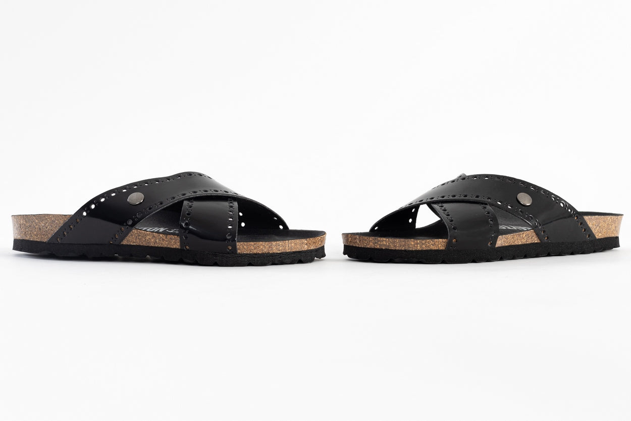 Elche Black 2 Strap Sandals