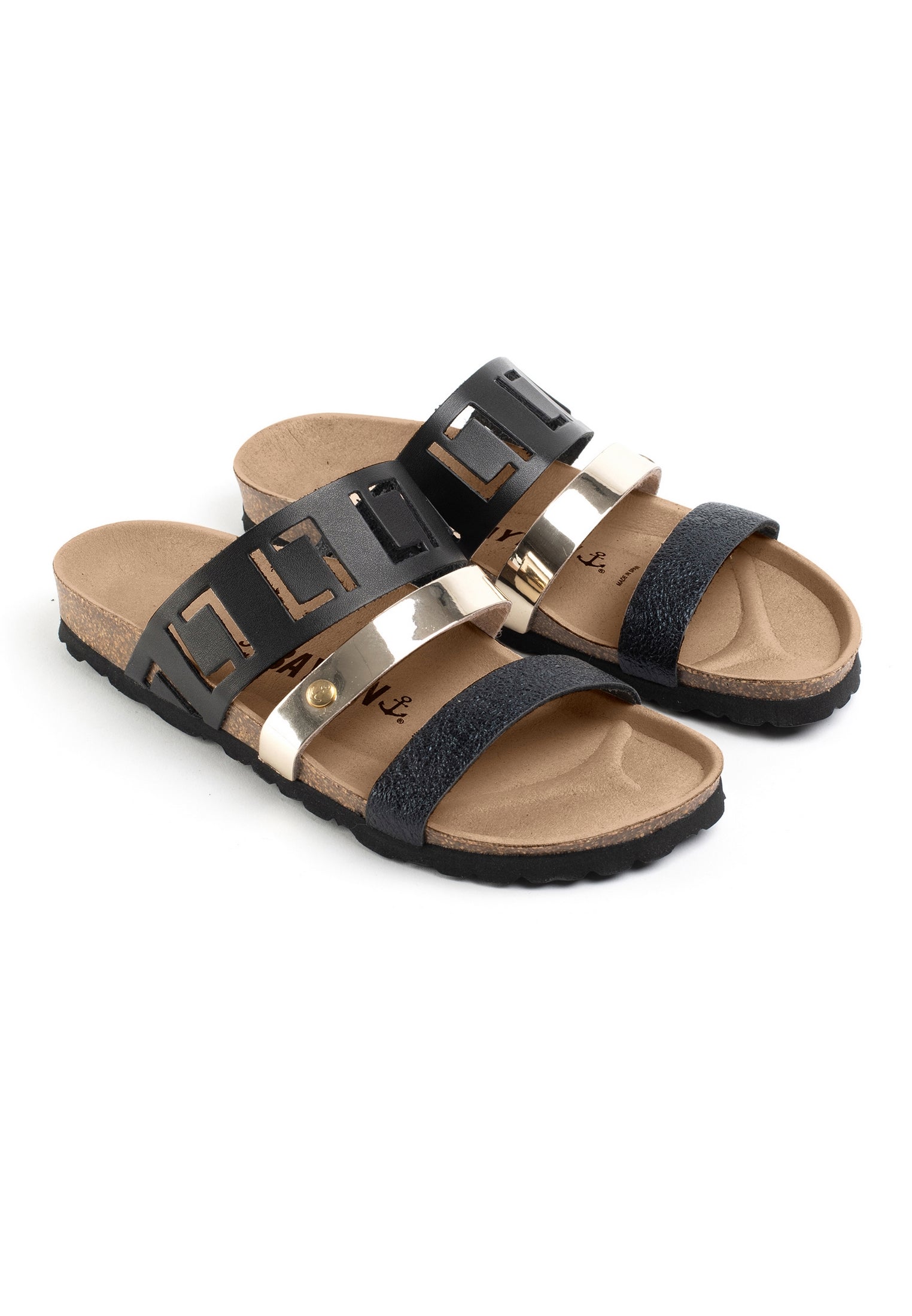 Galice Black Multi-Strap Sandals