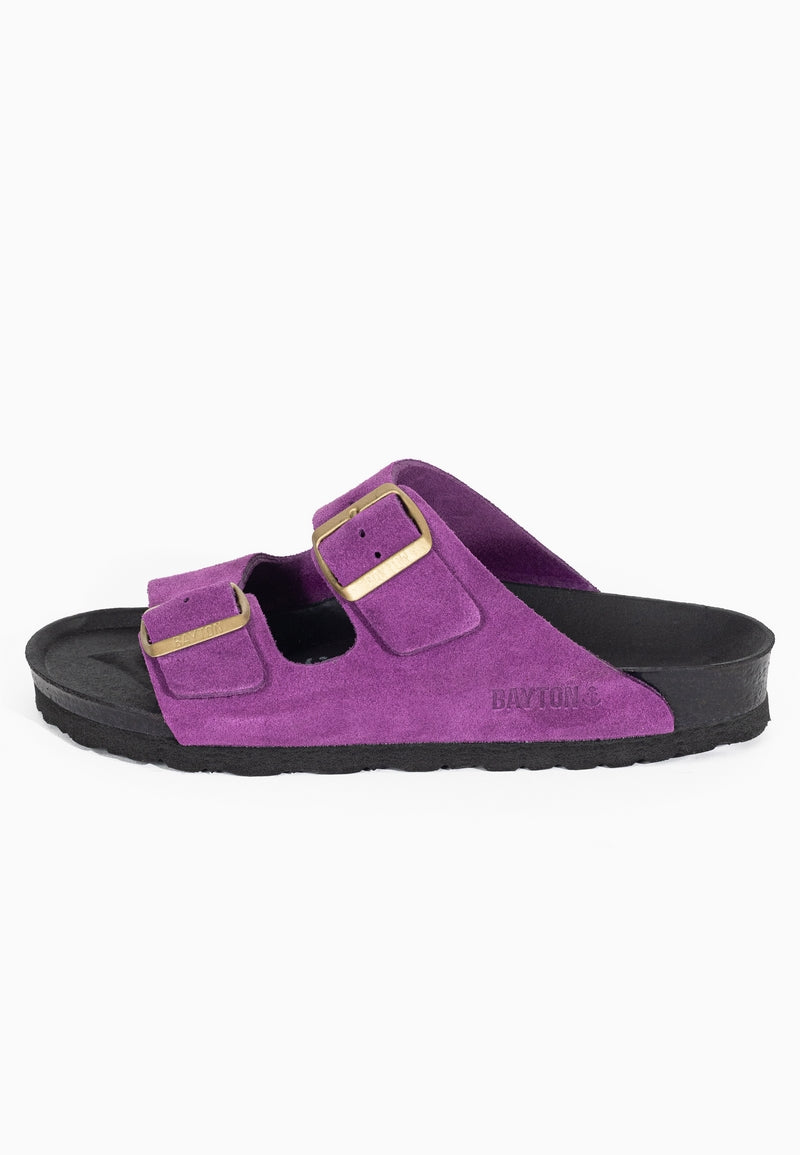 Atlas Violet Suede Leather 2 Strap Sandals