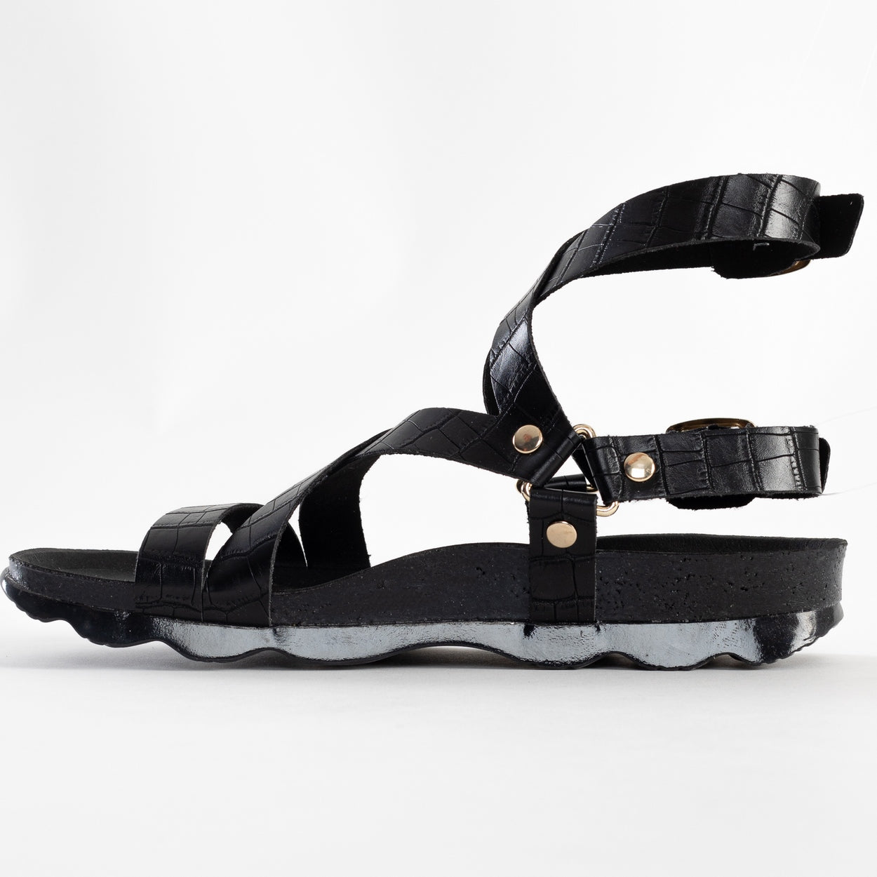 Armidale Black Multi-Strap Sandals