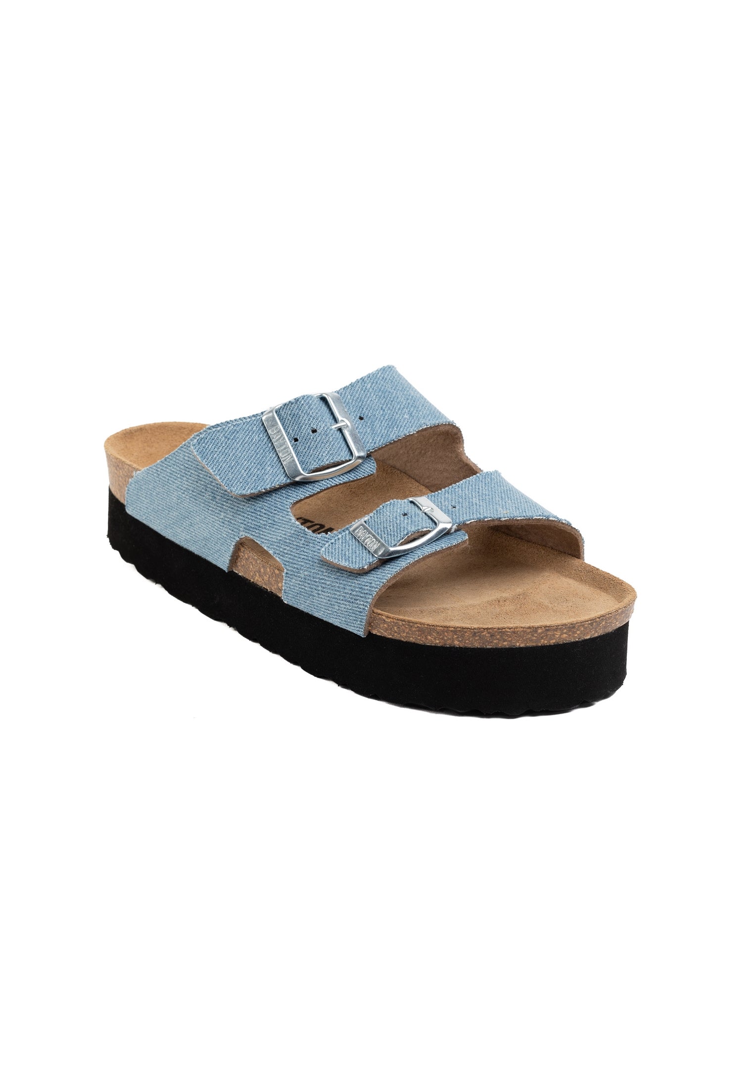 Space Light Blue Denim Platform Sandals