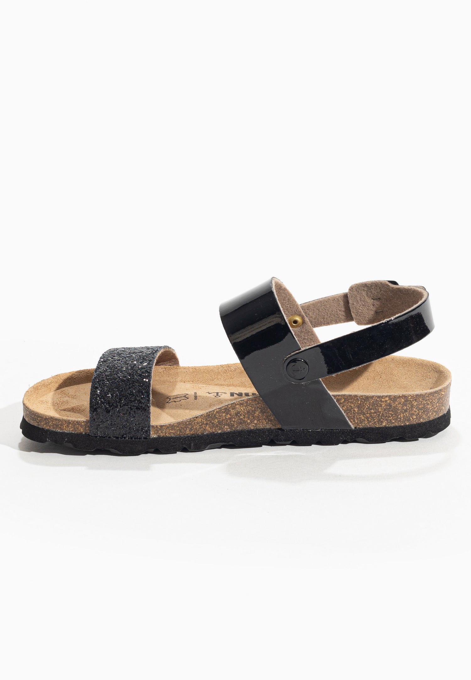 Abyss Black and Glitter Multi-Strap Sandals