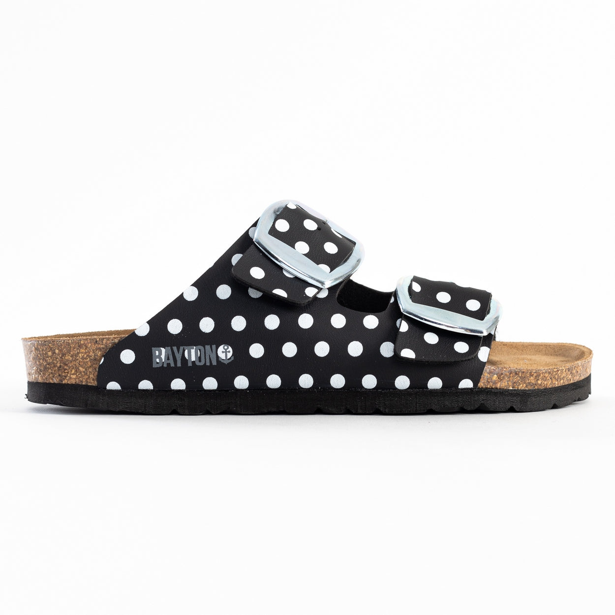 Alicante Black and White 2 Strap Sandals