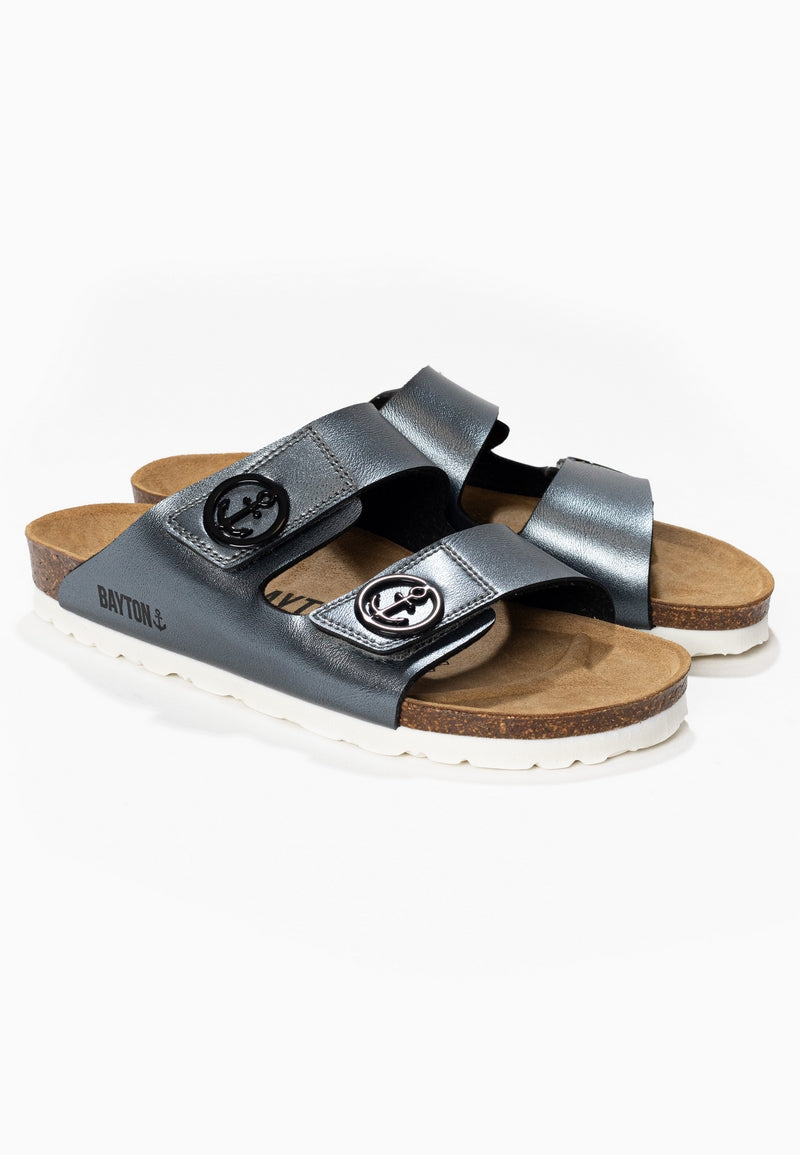 Anatol Pewter 2 Straps Sandals