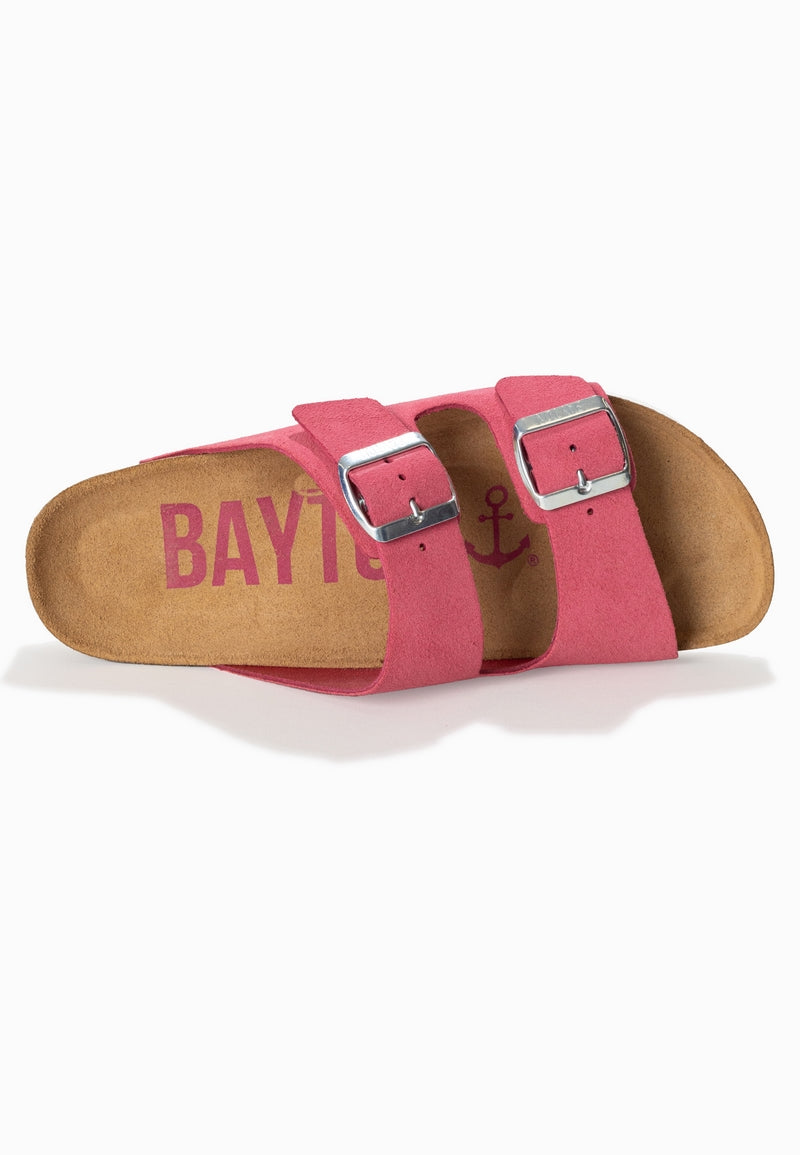 Atlas Rose Suede Leather 2 Strap Sandals