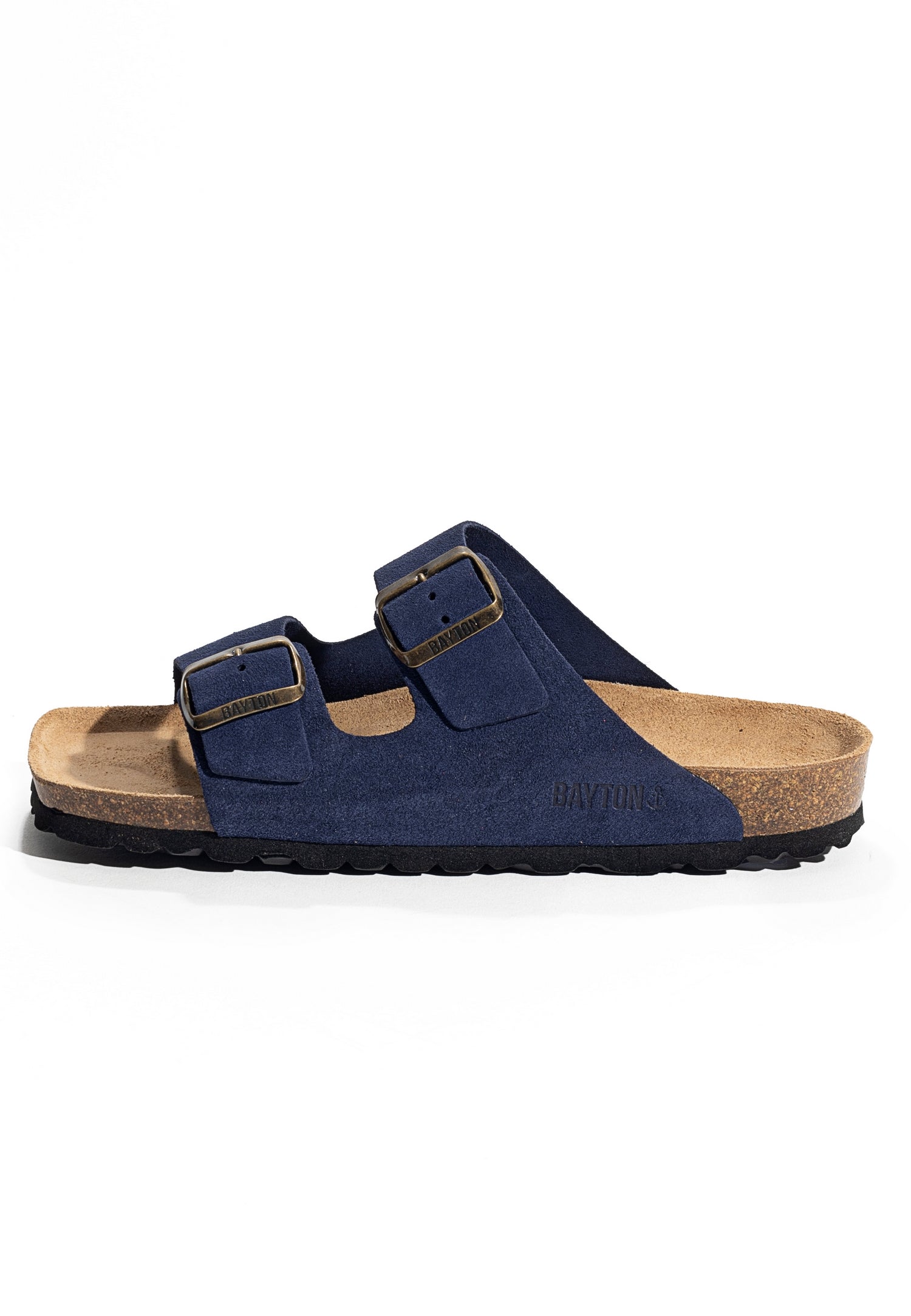 Atlas Navy Blue Suede Leather 2 Strap Sandals