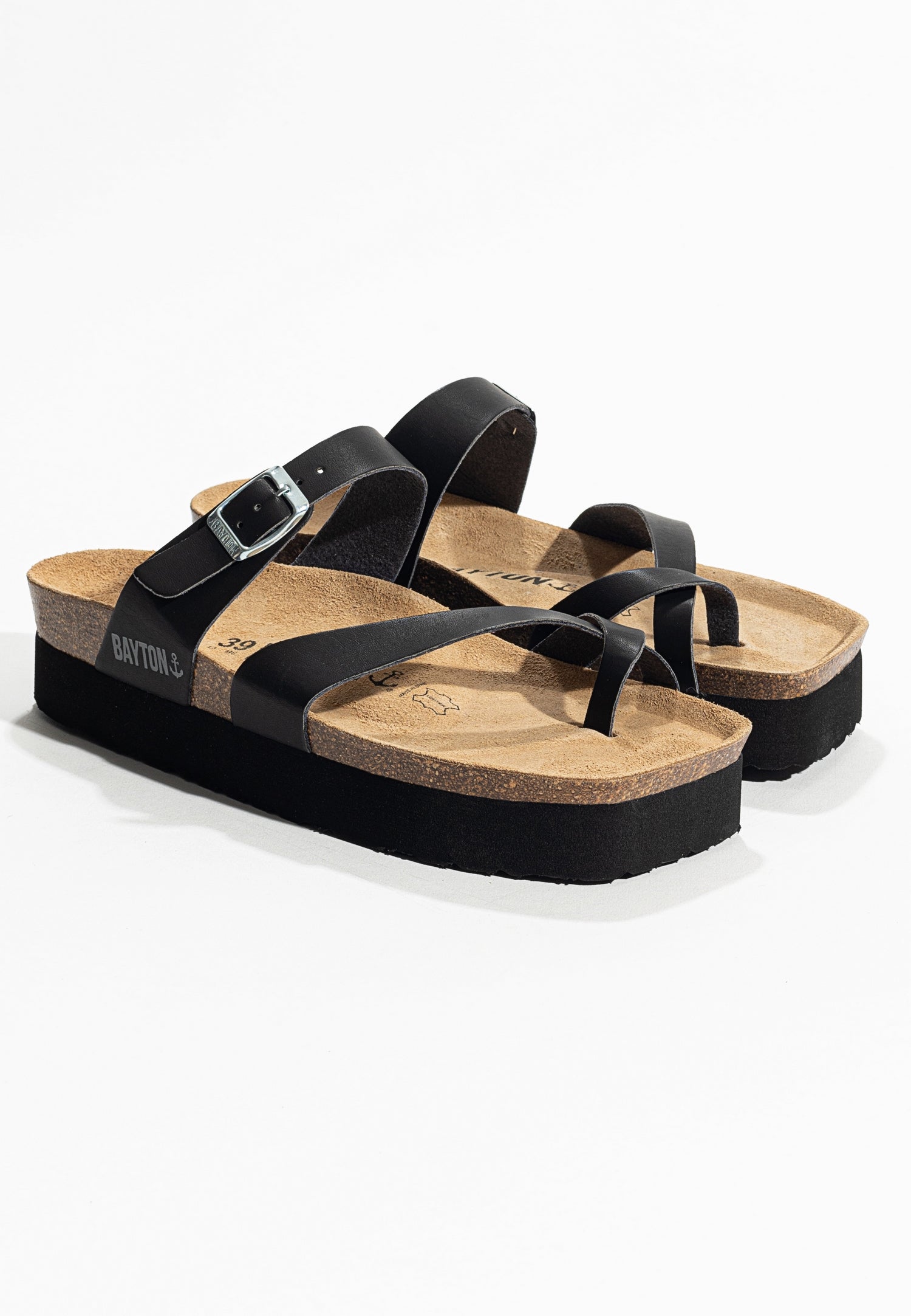 Andromac Black Platform Sandals