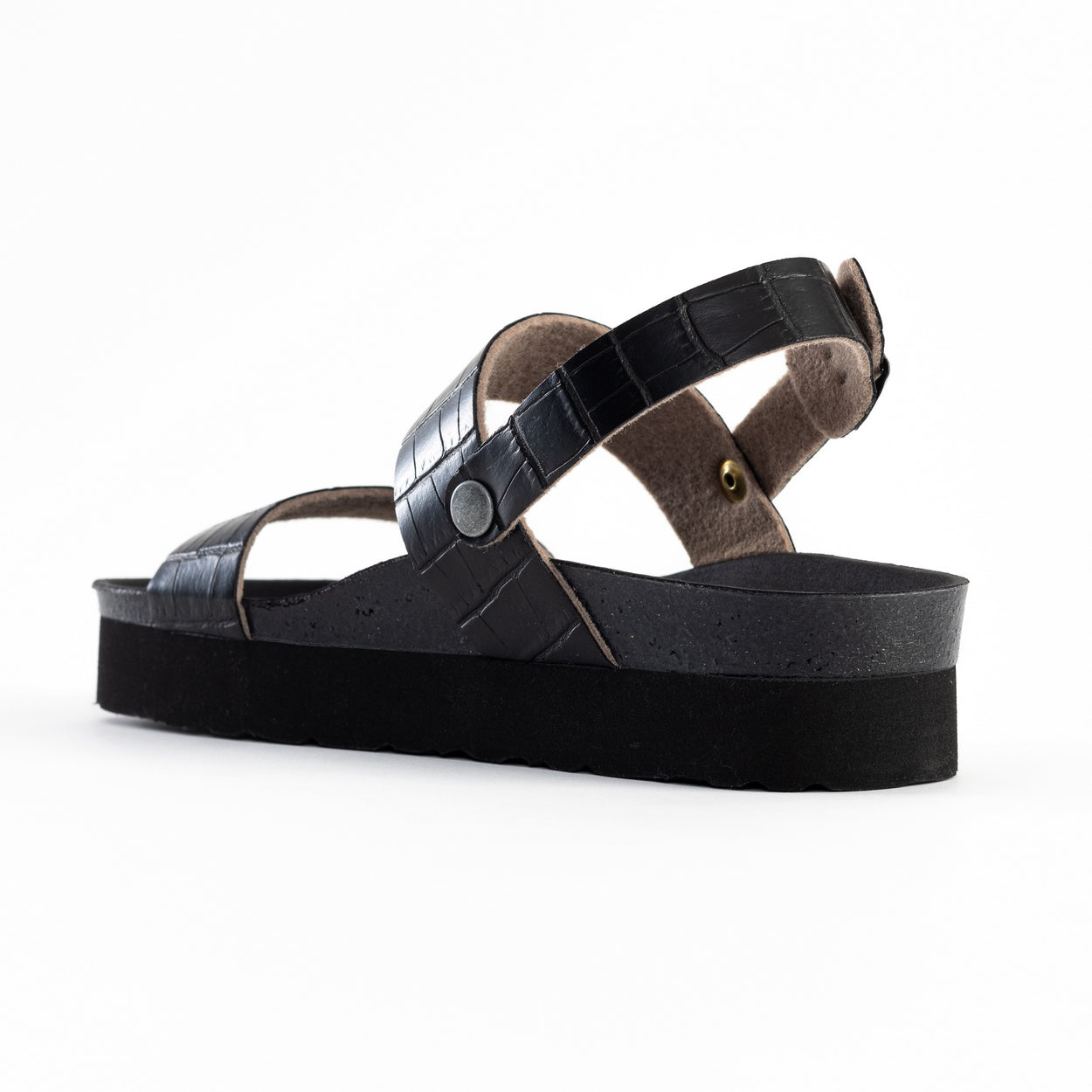 Almeria Black Platform Sandals