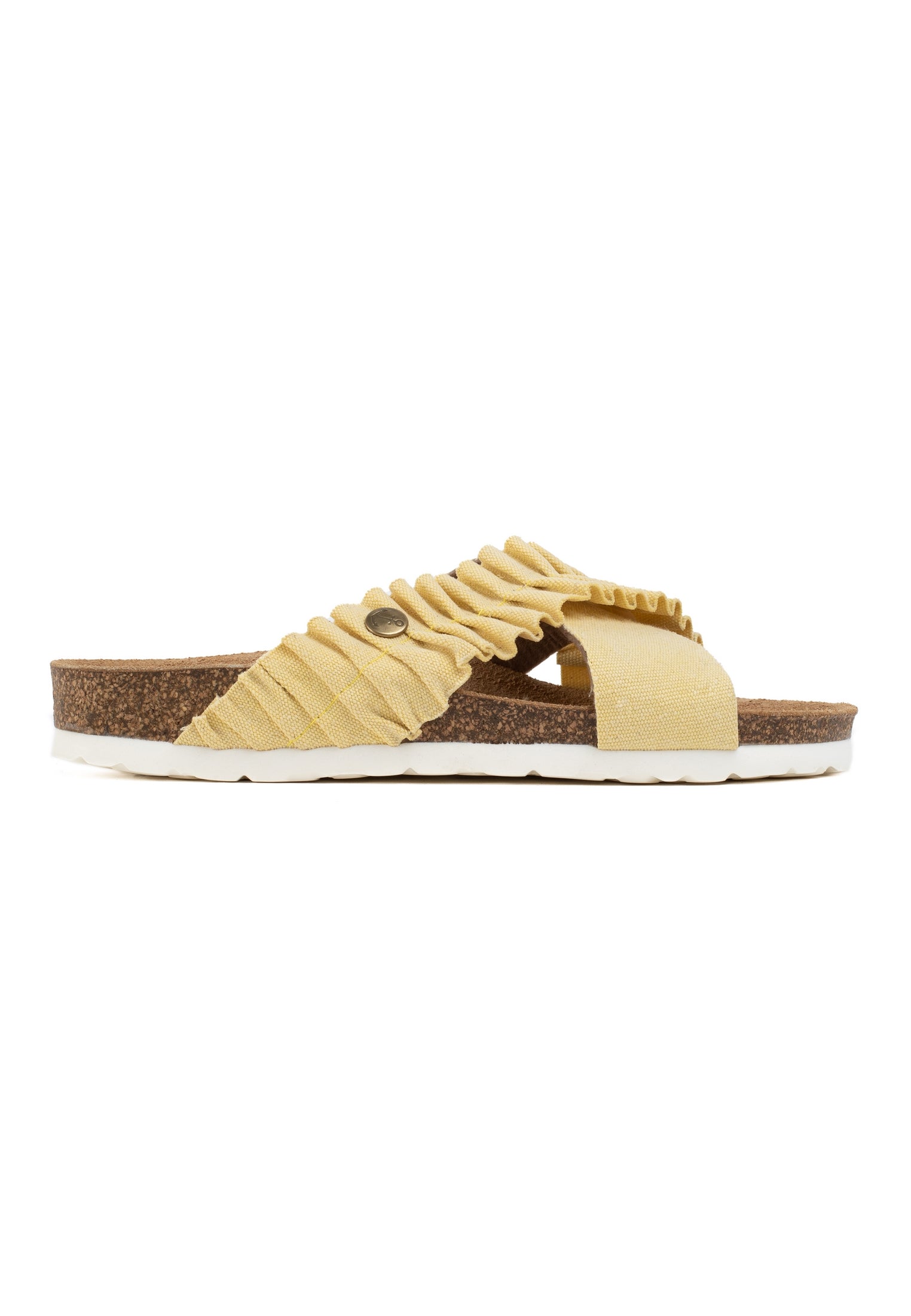 Victoire Yellow Denim 2 Strap Sandals