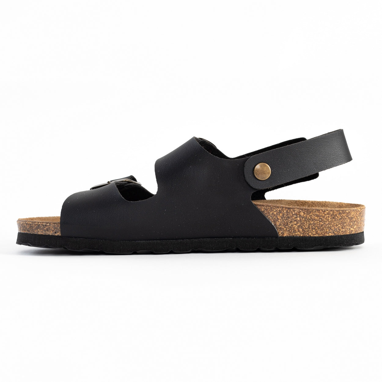 Achilles Black Multi-Strap Sandals