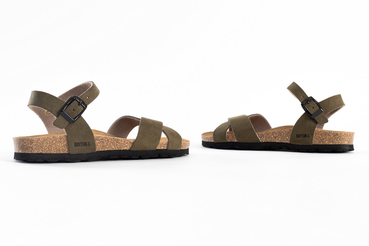 Vallado Green Multi-Strap Sandals