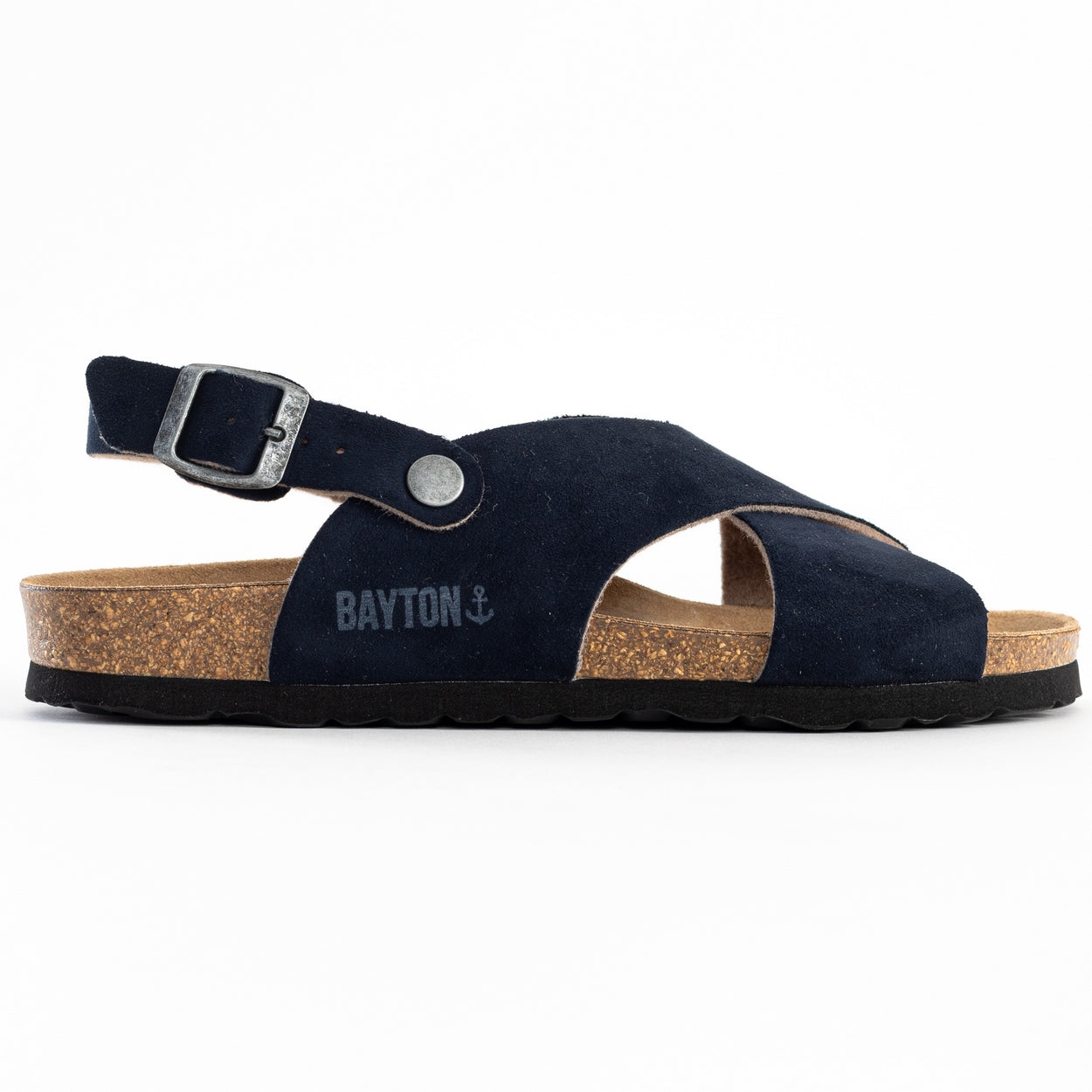 Navy Blue Tweed Multi-Strap Sandals