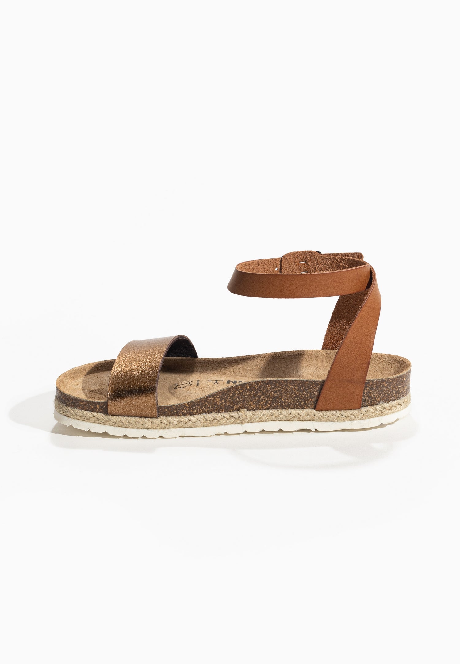 Jovial Camel and Bronze Multi-Strap Sandals