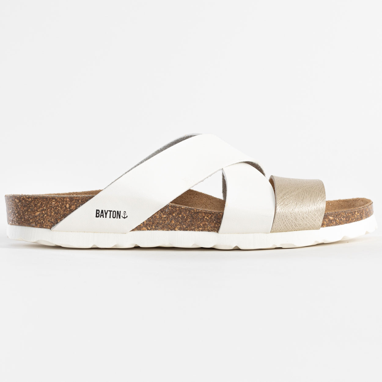 Seville White and Gold Multi-Strap Sandals