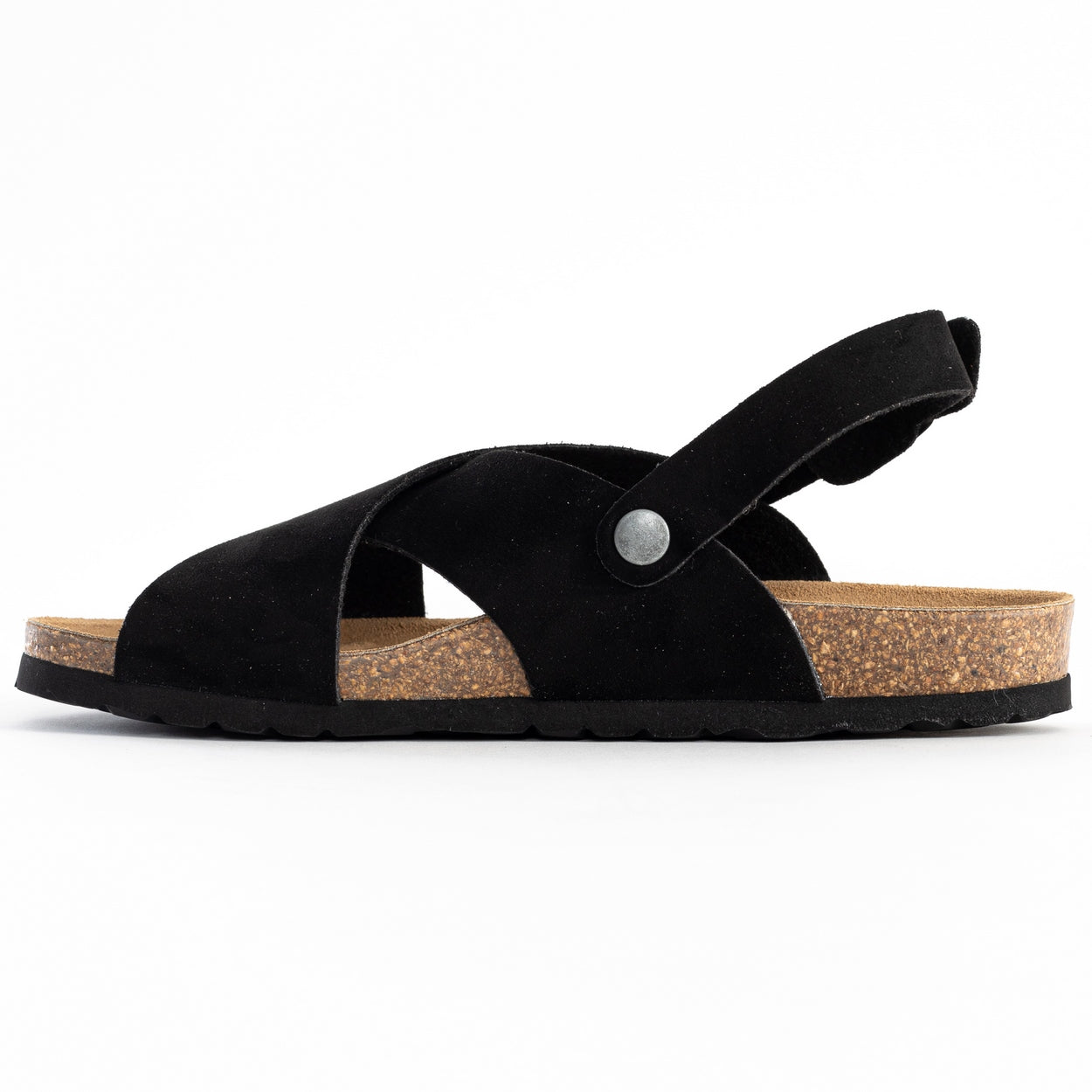 Black Tweed Multi-Strap Sandals