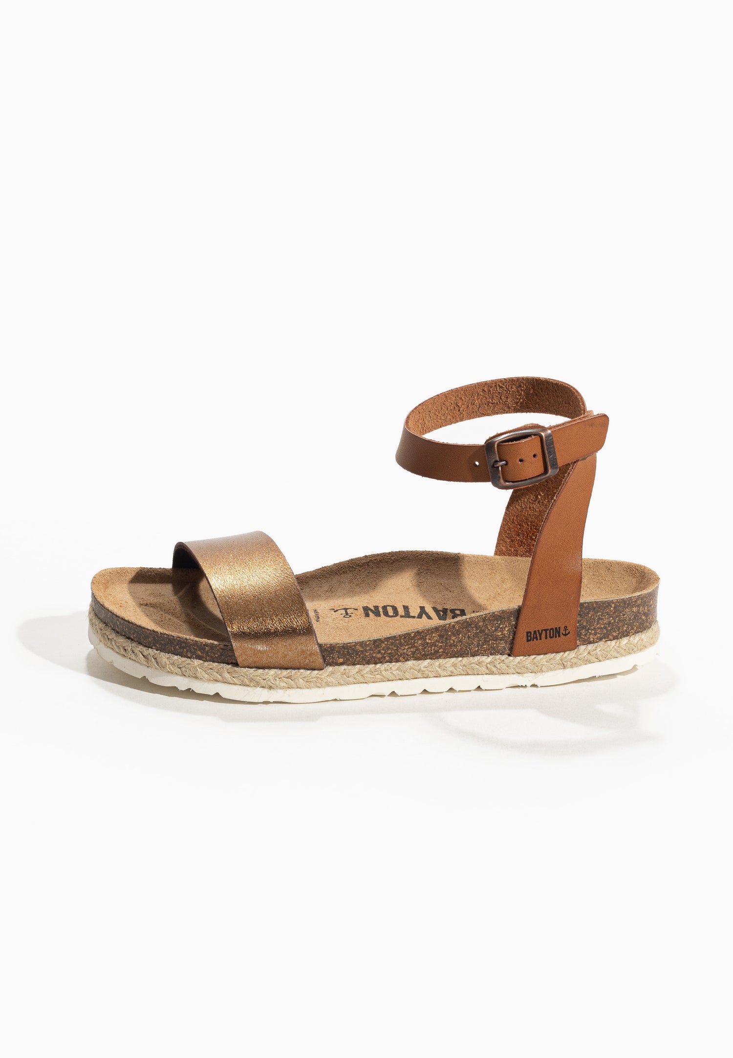 Jovial Camel and Bronze Multi-Strap Sandals