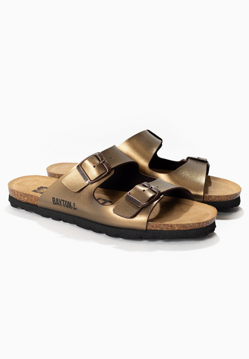 Astrakan Bronze 2 Strap Sandals