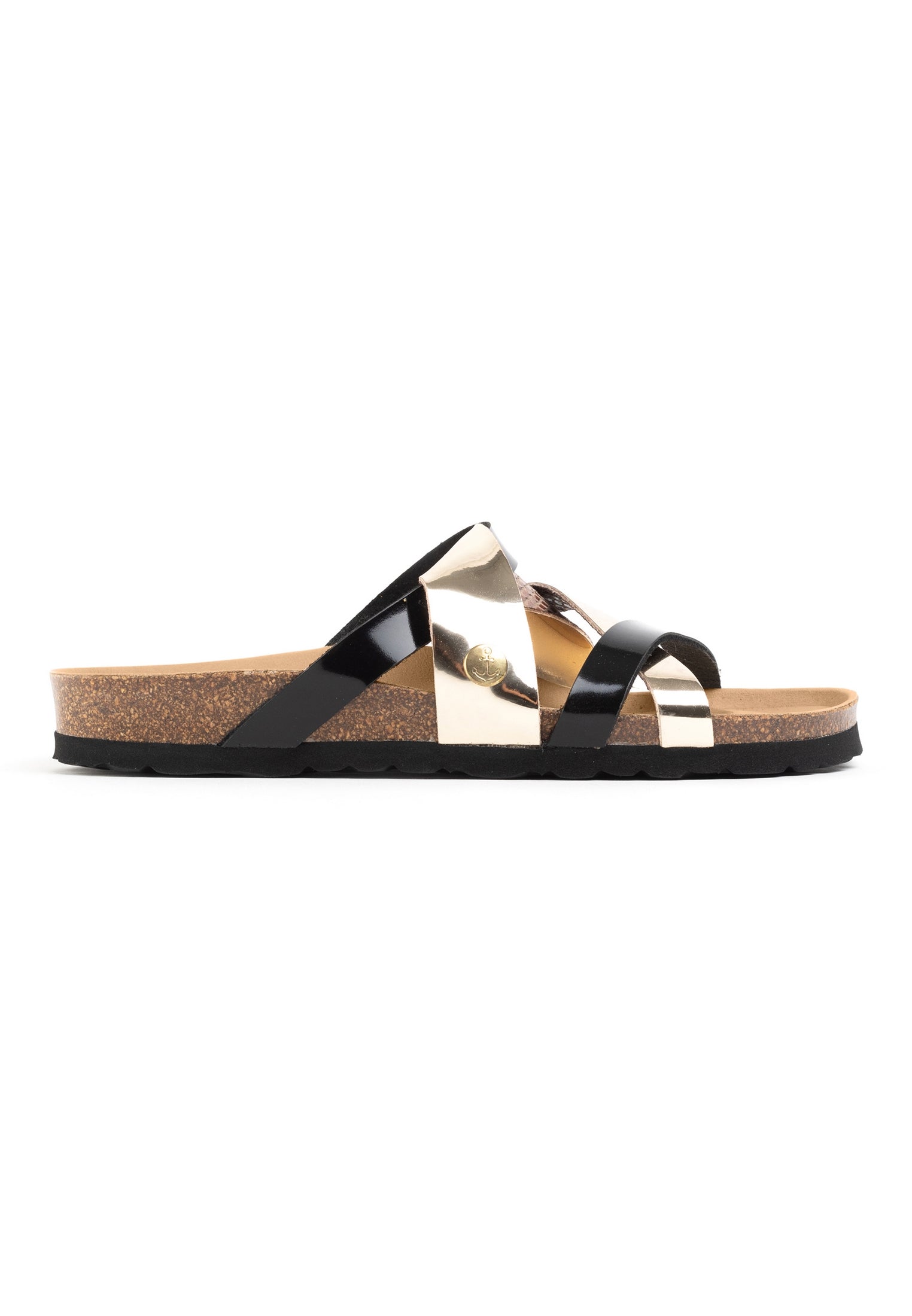 Batz Black and Light Brown Multi-Strap Sandals