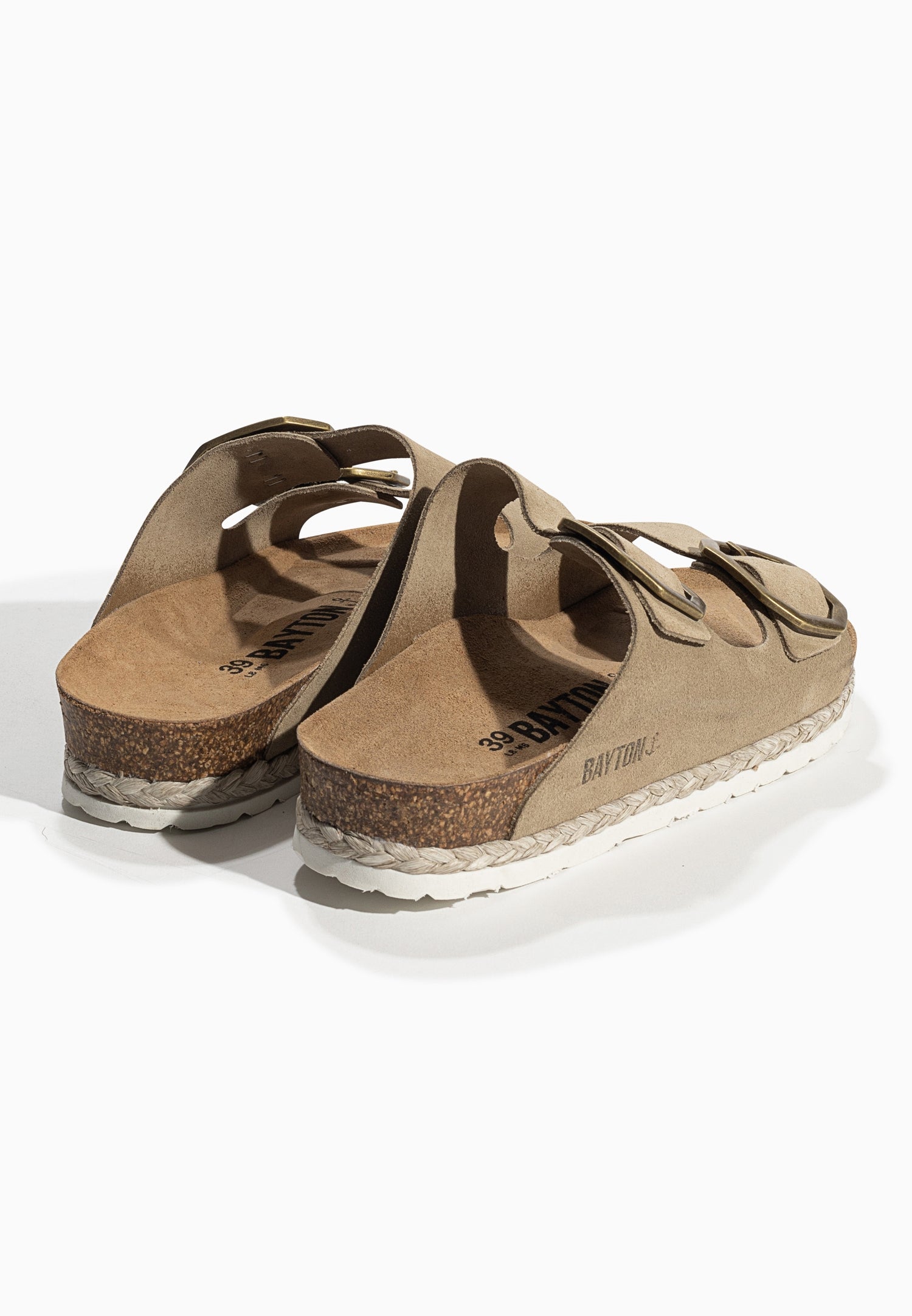 Benalla Beige Suede Leather 2 Strap Sandals