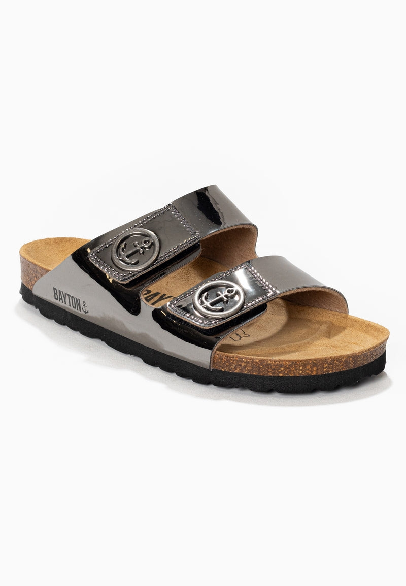 Dark Silver Anatol 2 Straps Sandals