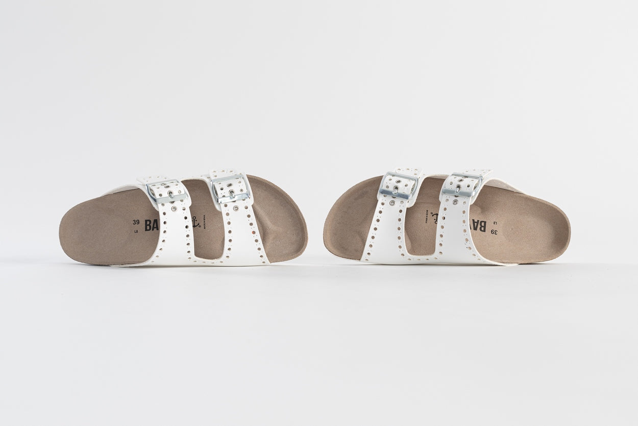 Atlas White 2 Strap Sandals