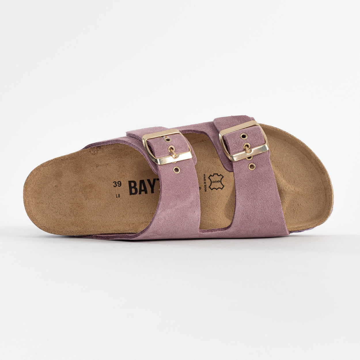 Atlas Old Pink Suede Leather 2 Strap Sandals