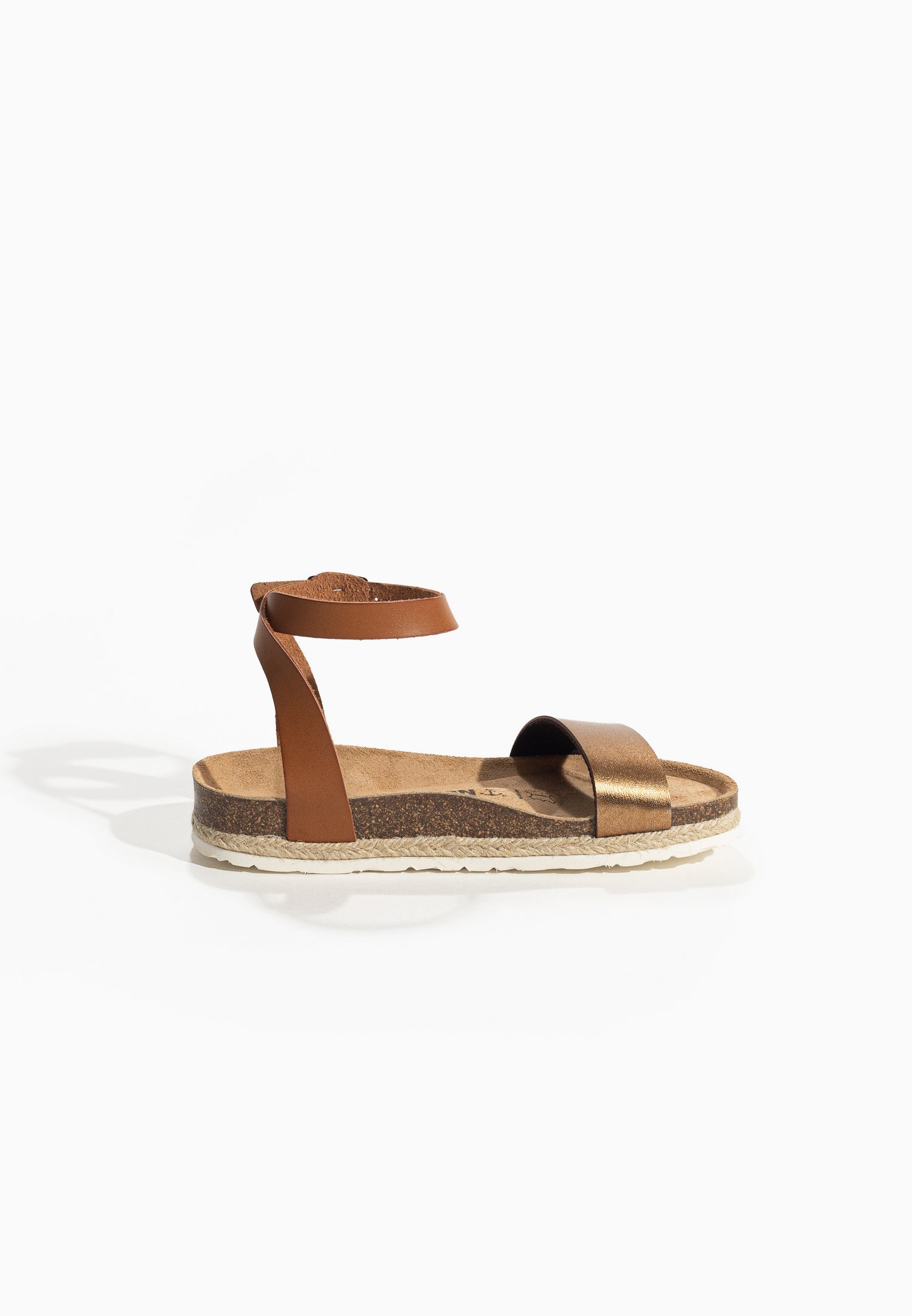 Jovial Camel and Bronze Multi-Strap Sandals