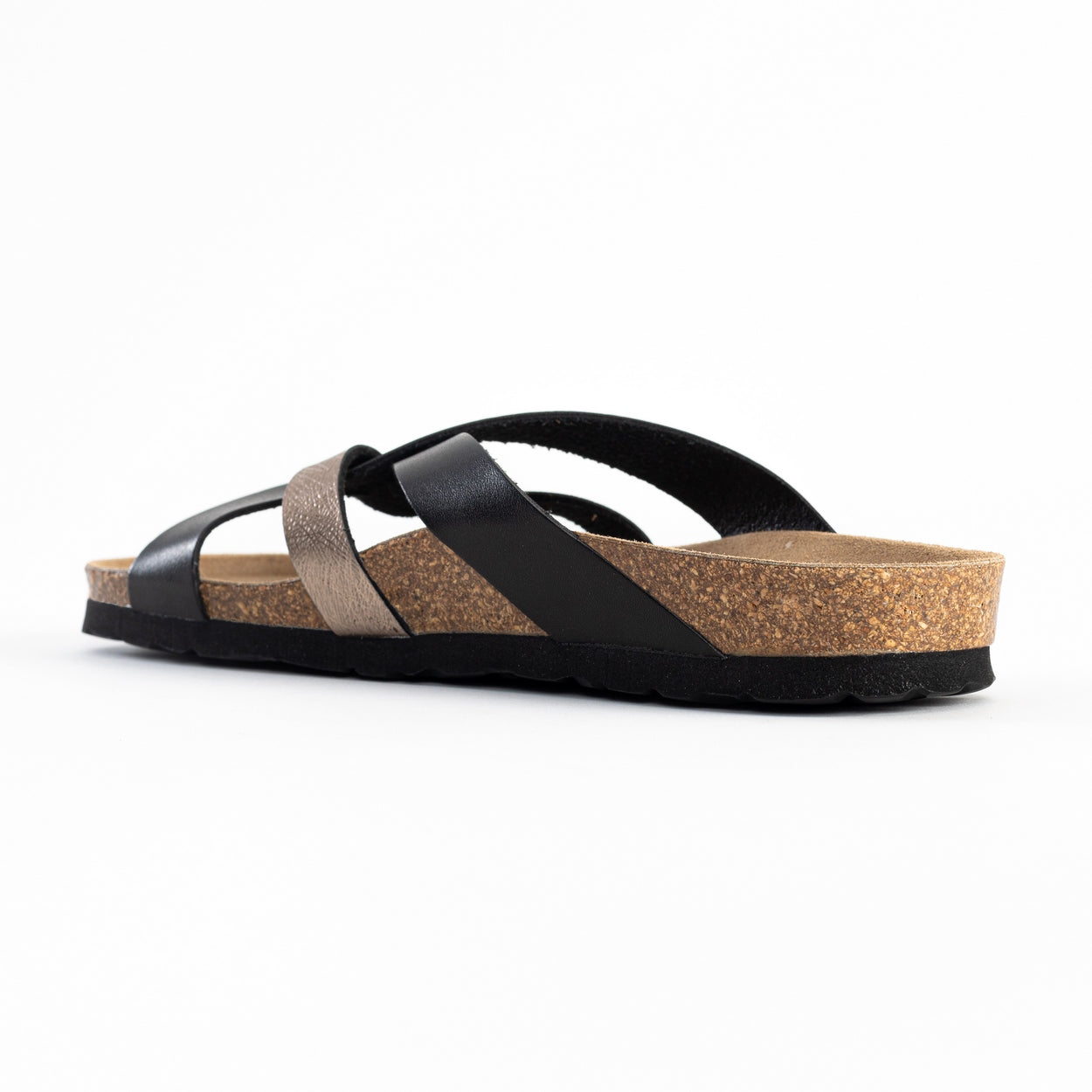 Santander Black and Mocha Multi-Strap Sandals