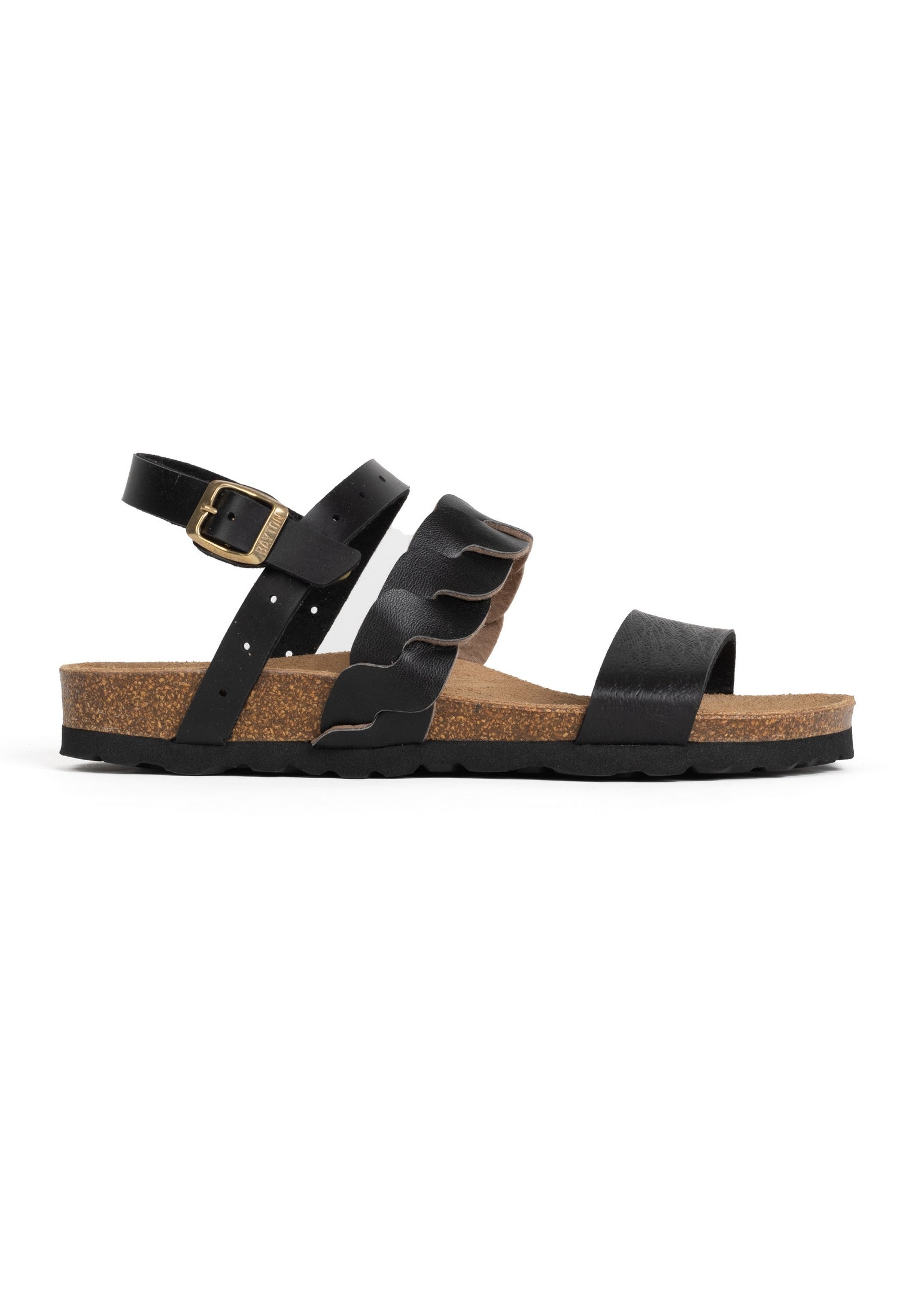 Citrine Black Multi-Strap Sandals