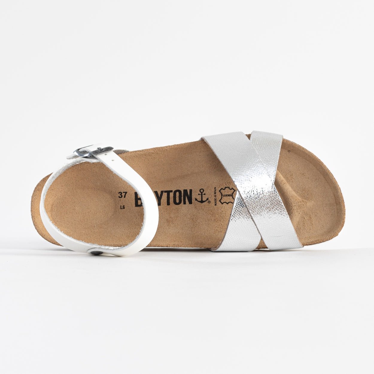 Vallado White and Silver Multi-Strap Sandals