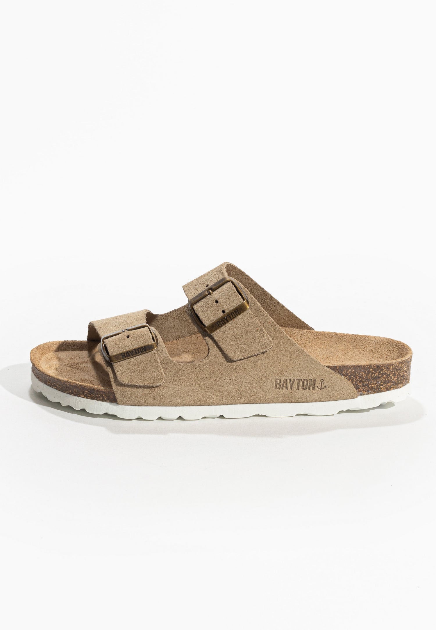 Tracy Beige Suede Leather 2 Strap Sandals