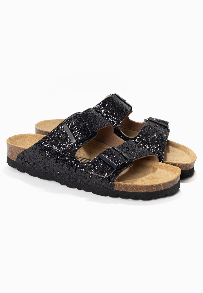 Sandalias Atlas Black con purpurina