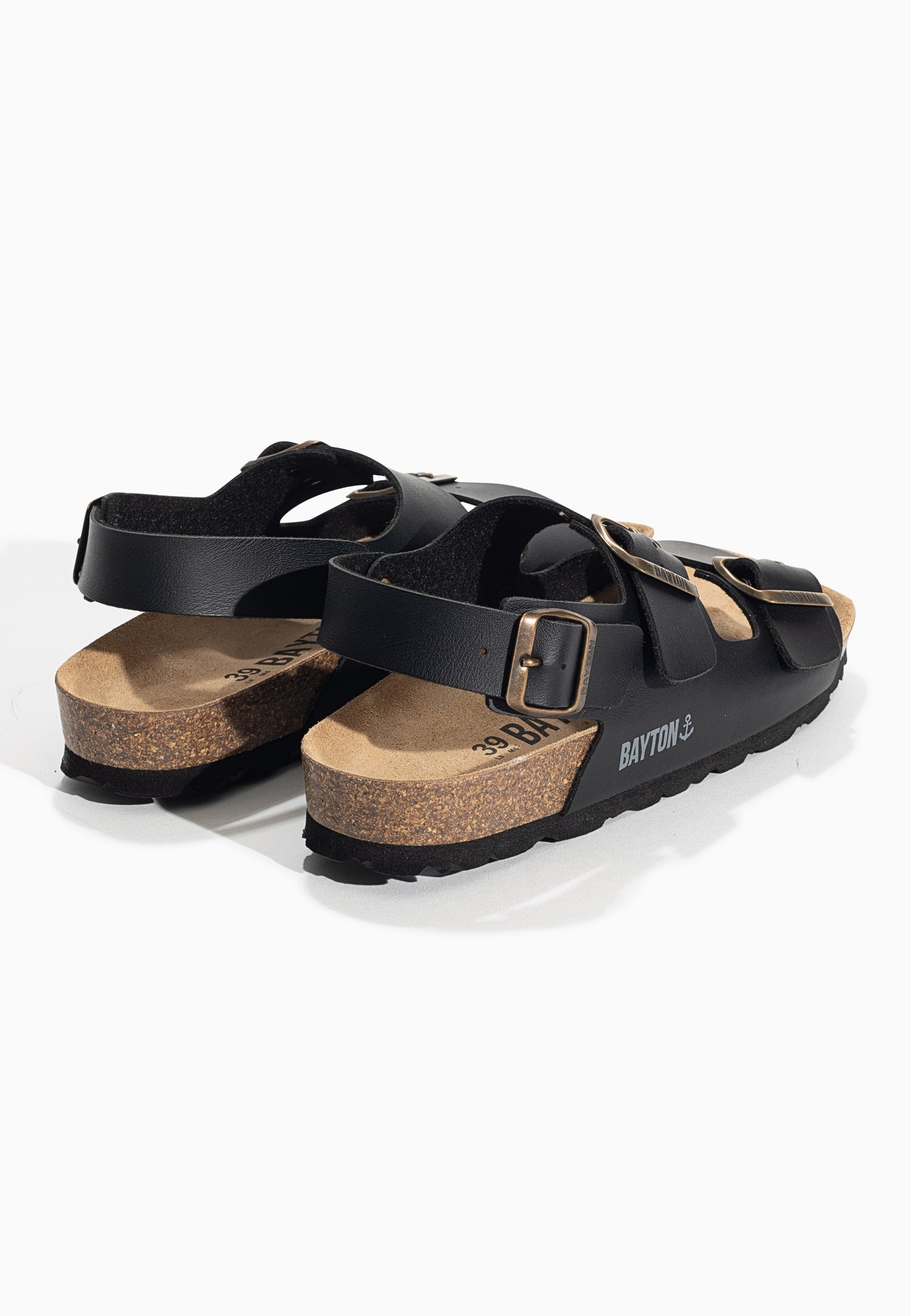 Achilles Black Multi-Strap Sandals