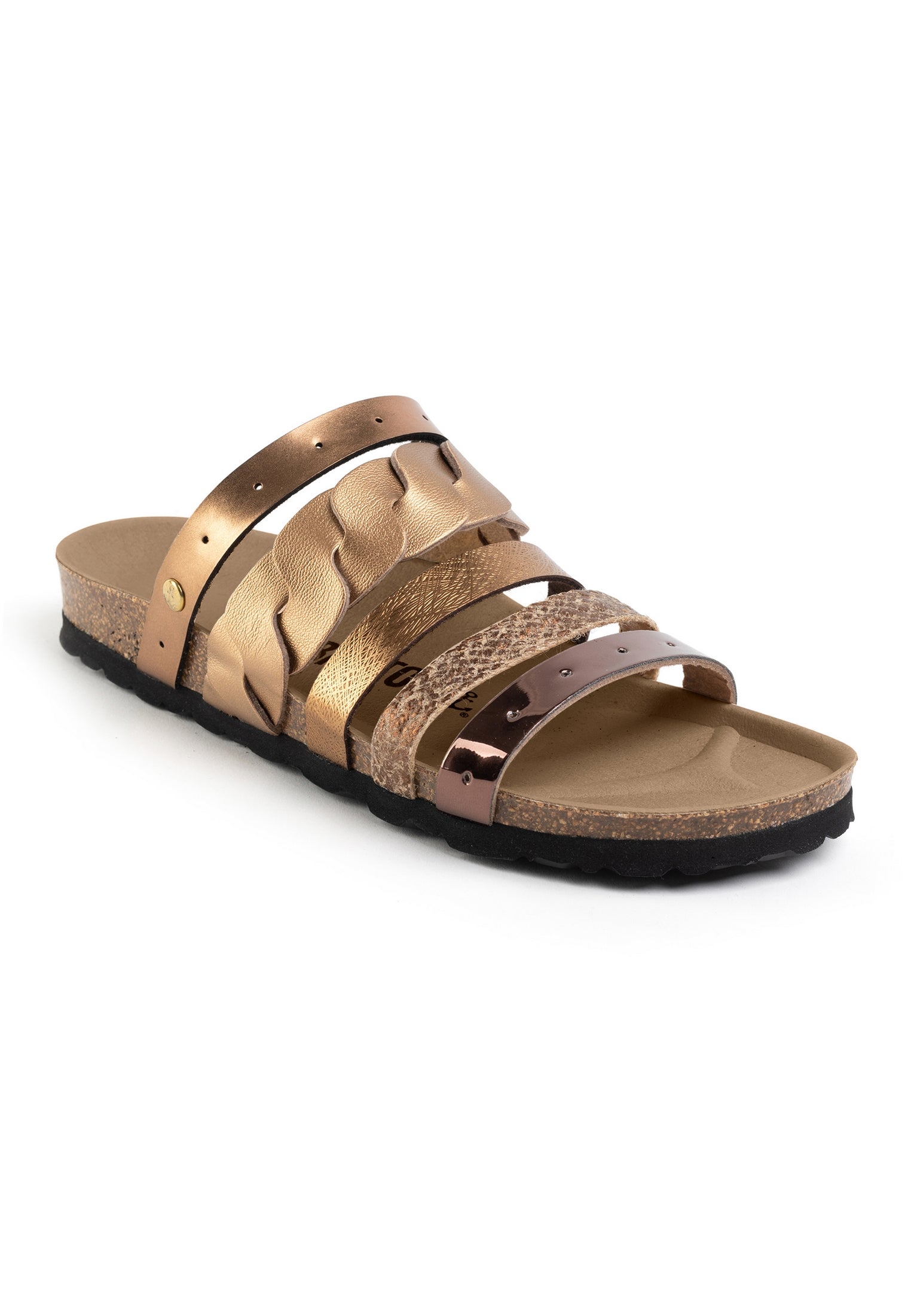 Bronze Crystal Multi-Strap Sandals