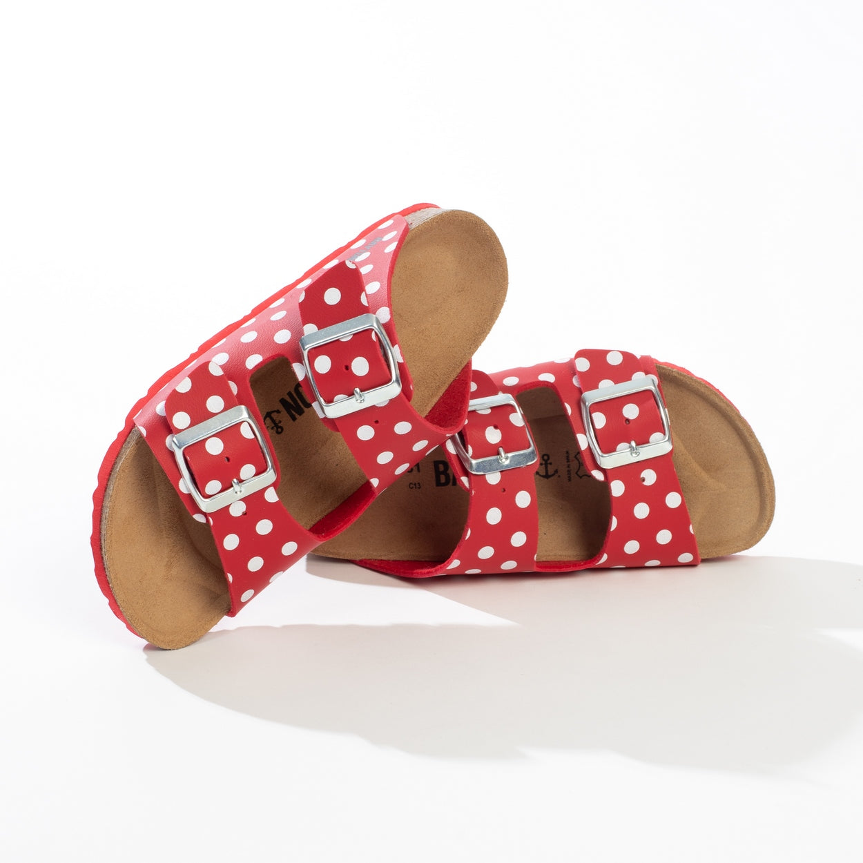 Red And White Atlas 2 Strap Sandals