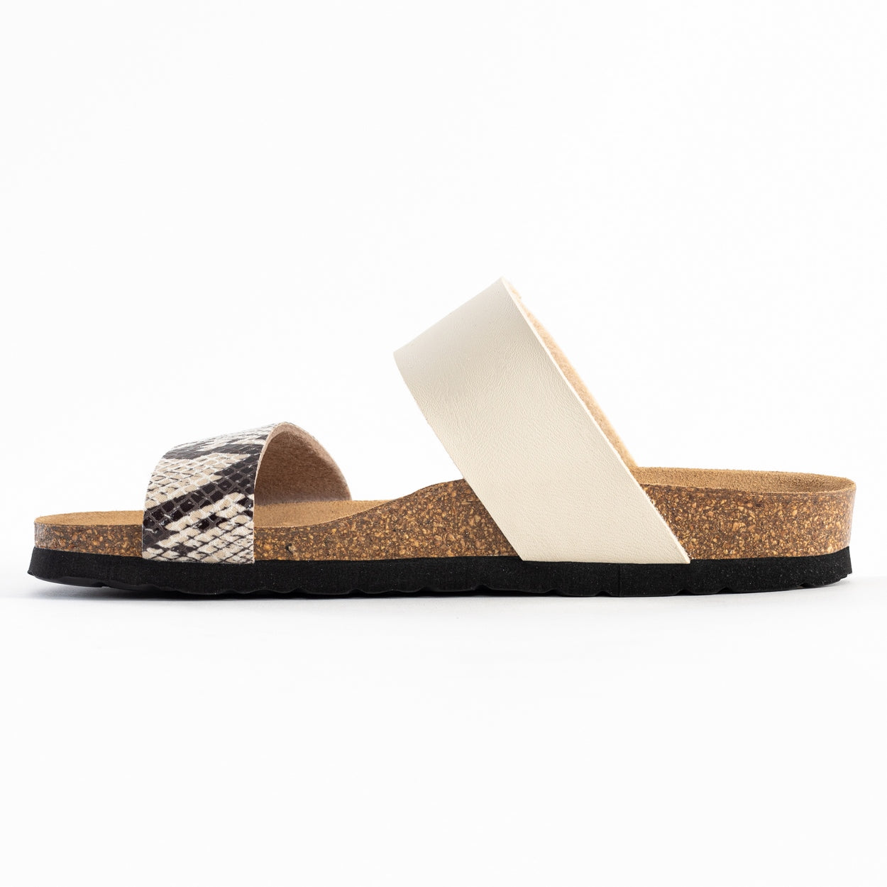 Valencia Beige and Python 2-Strap Sandals