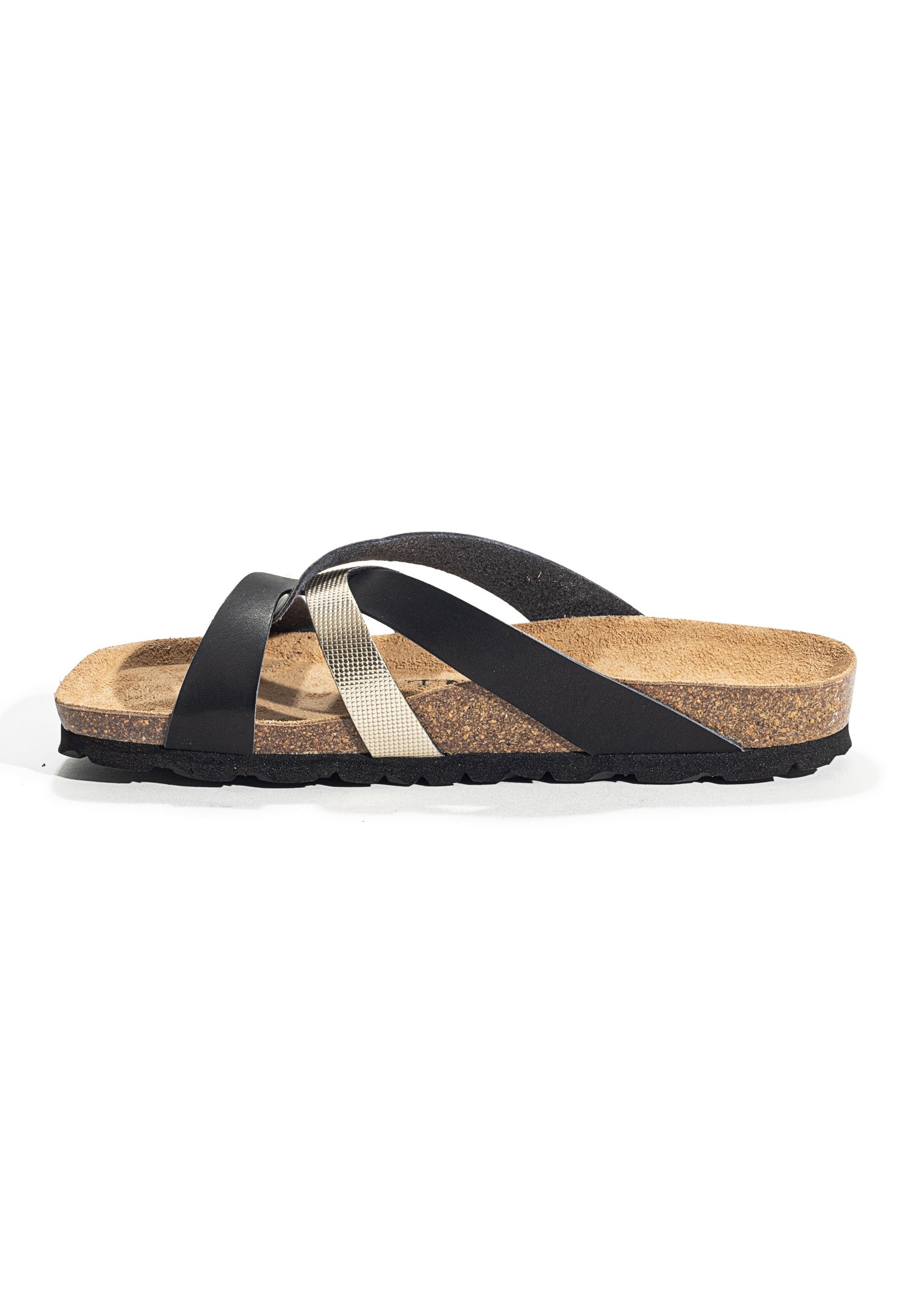 Santander Black and Gold Multi-Strap Sandals